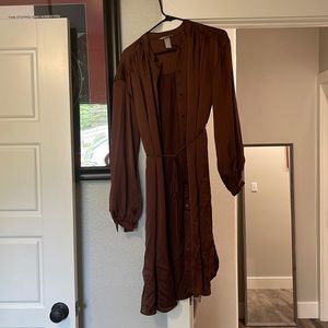 H&M silk button up dress size M